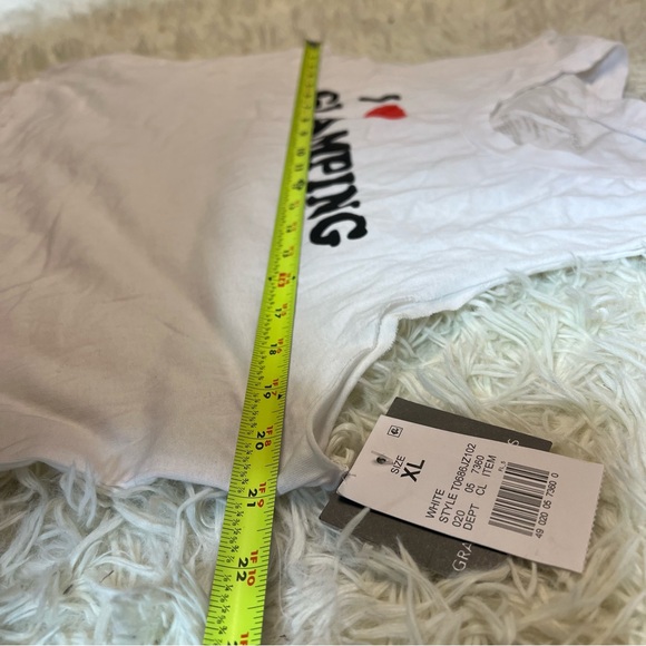 I Love Glamping Pijama Top White Sleeveless Cotton Size L Measurements On Pics - Picture 1 of 8